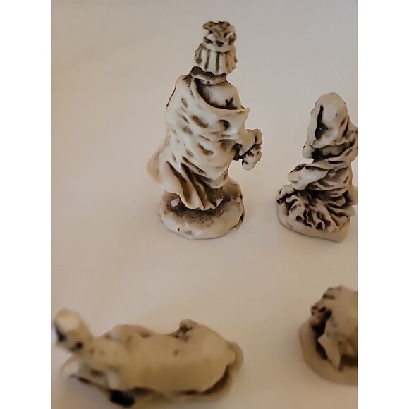 Vintage Chalk ? Nativity Scene, 6 Pieces Miniature 3" To 1" Height - Picture 12 of 16